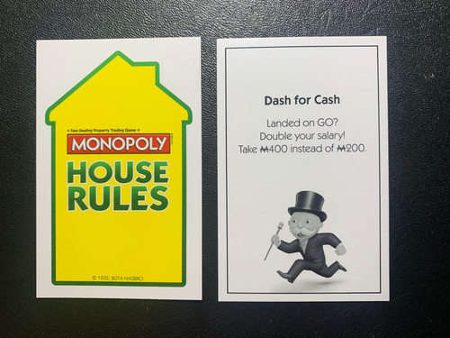 Monopoly house rules dash - house,